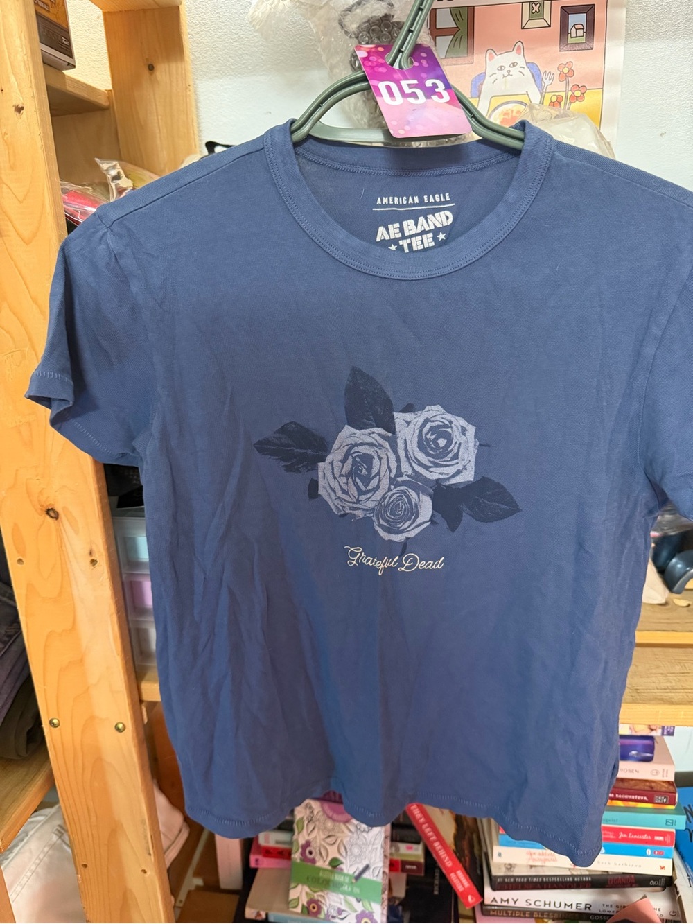 American Eagle Outfitters Navy Blue Rose Graphic Tee